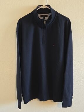 Tommy Hilfiger Men's Dark Navy Half-Zip Pullover - Large